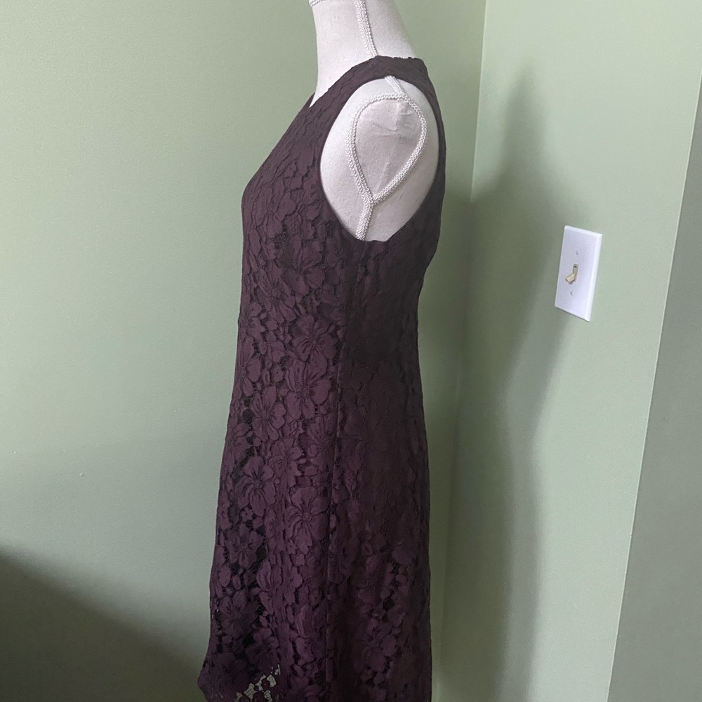 Ann Taylor Factory Burgundy Lace Sheath Dress - Picture 2 of 8
